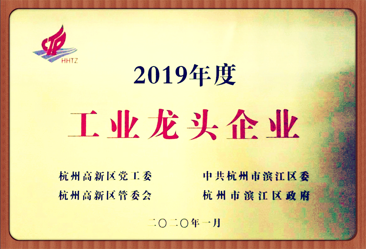 杭州大和榮獲2019年度杭州濱江高新區工業龍頭企業稱號